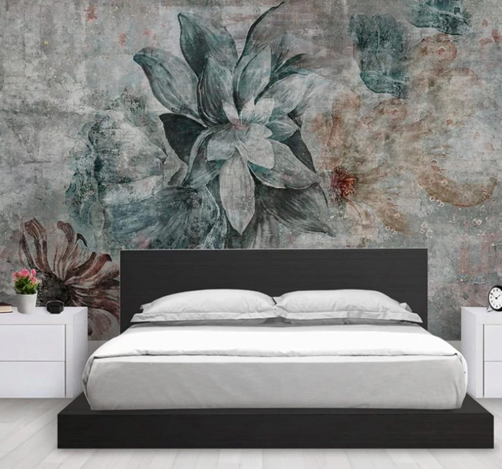 XLMING Minimalist Hand Drawn Retro Floral Art 3D Wallpaper Luxury Home Dining Decor Paste Sofa Living Room The Wall for Bedroom Mural-350cm×256cm