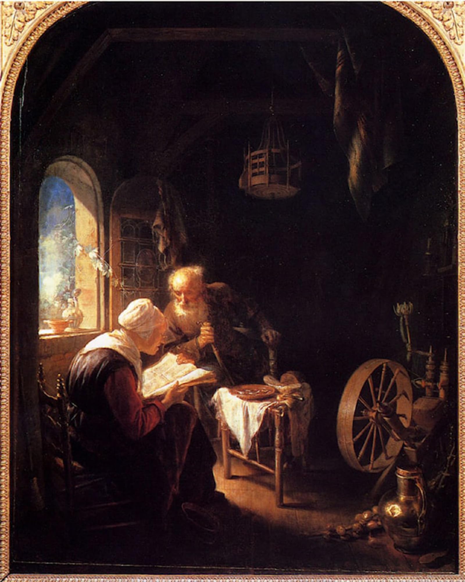 Posteriik No Frame Famous Print Pop Art Wall Art Graffiti The Bible Lesson Or Anne And Tobias Gerrit Dou Art Prints For Home Decor 60X90cm