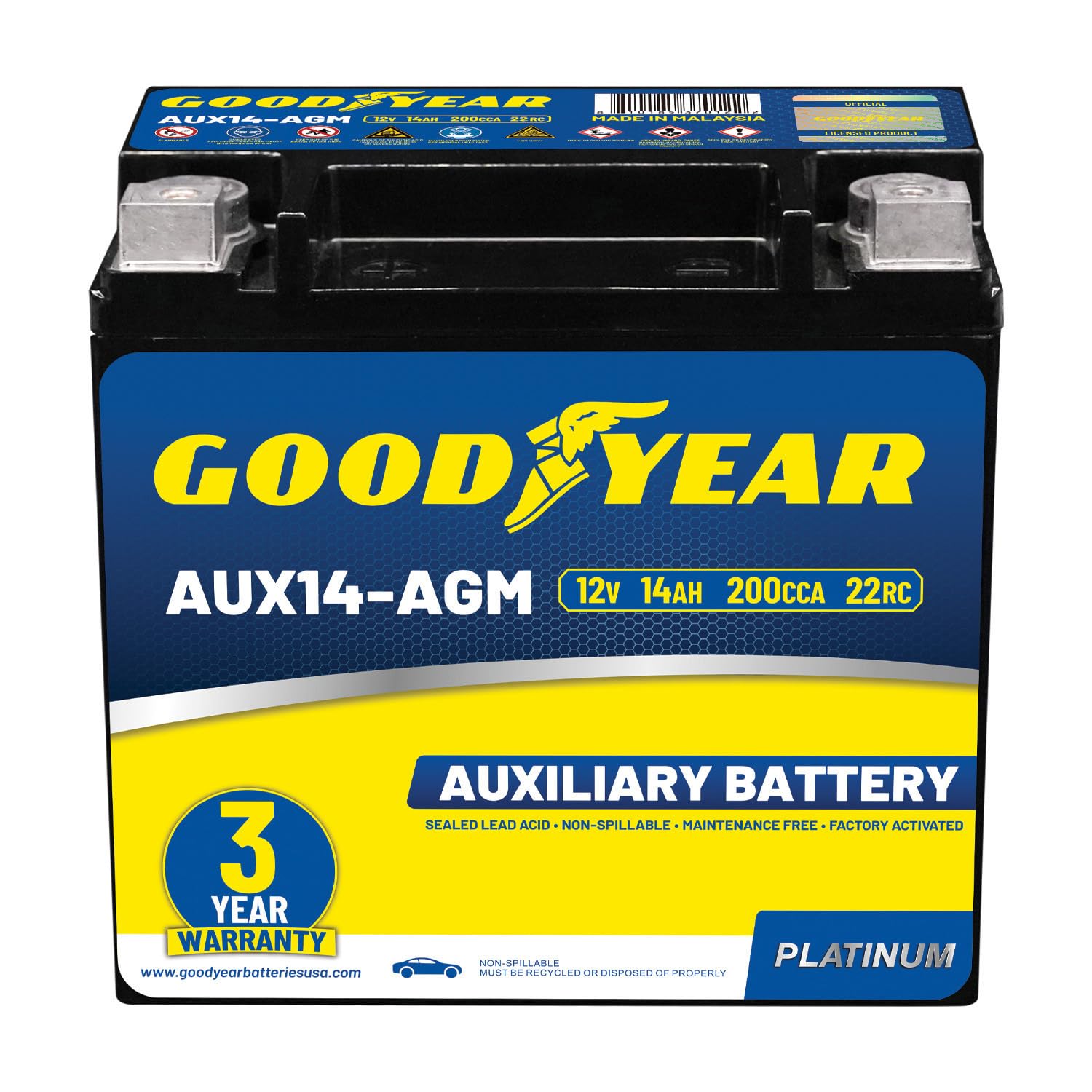 Goodyear AUX14-AGM Auxiliary Battery