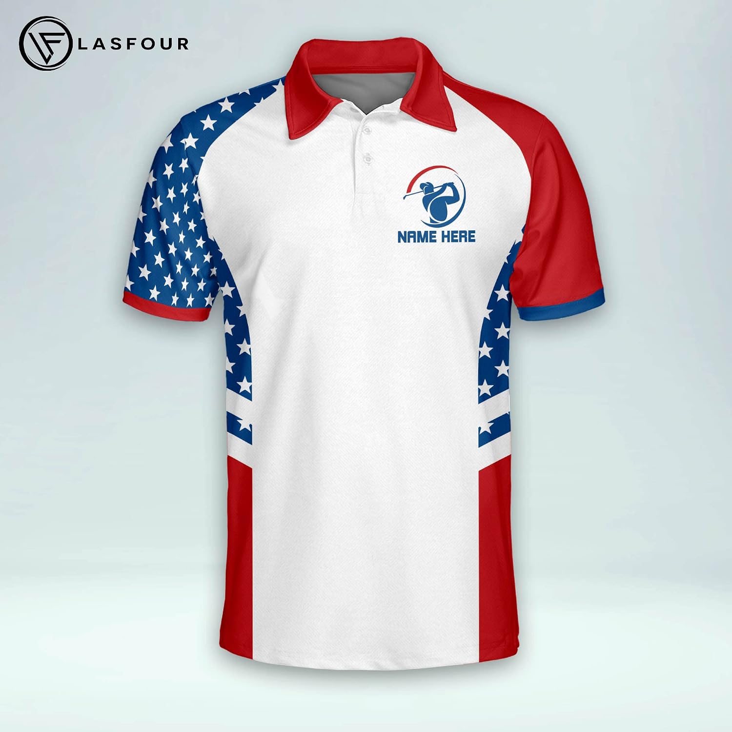 LASFOUR Personalized Crazy Patriotic Golf Shirts for Men, Funny Golf Shirts for Men Dry Fit, Funny Golf Gifts for Dad