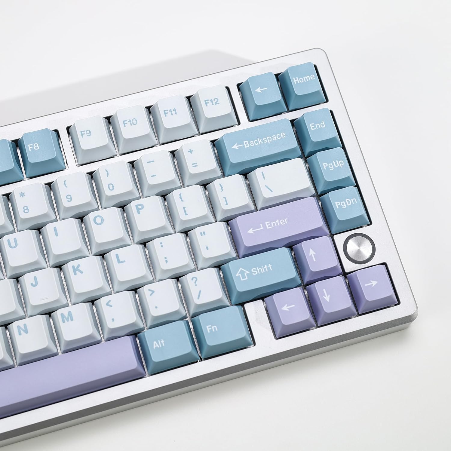 Illusion PBT Double Shot Keycap Set,174 Keys Cute Blue Custom Key Cap Keycaps 70 Percent Cherry Profile Keycaps for 61/64/68/84/87/100/104/108 Mechanical Keyboard