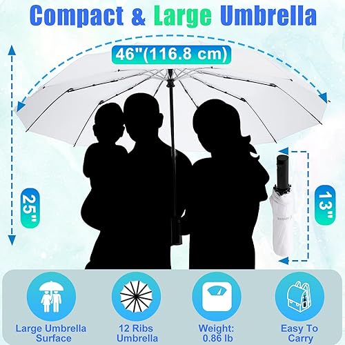 Miniatura 2 de GAOYAING Windproof Travel Compact Umbrella Automatic Umbrellas for Rain Compact Folding Umbrella Portable Windproof Umbrellas for Men Women Teenage