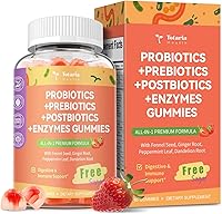 Vista 11 de Paquete de 2) Totaria - Gomitas de probióticos, prebióticos y postbióticos sin azúcar, 5 en 1, con enzimas digestivas, para mujeres y hombres, sabor