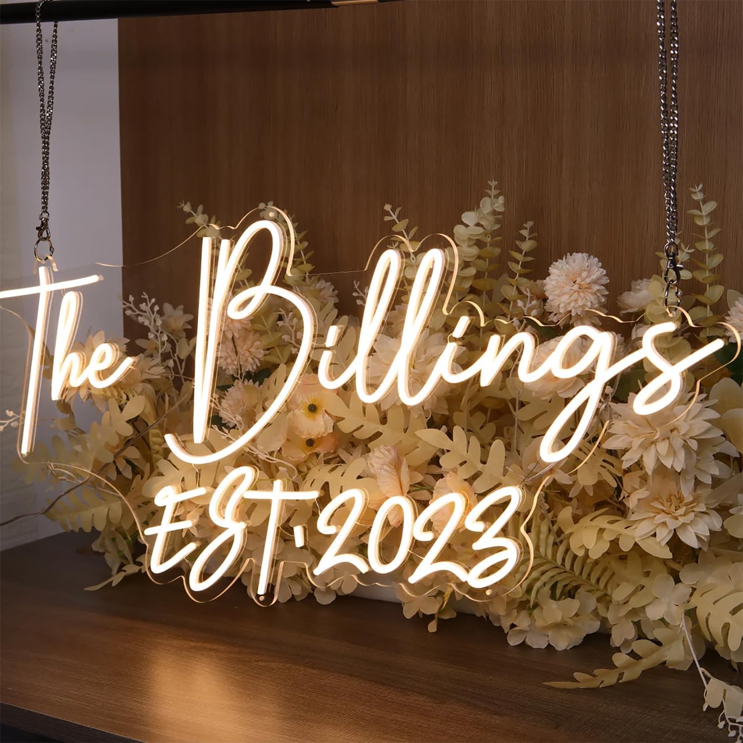 Custom Neon Sign, BHNIONSIGN Personalized Wedding Neon Signs for Wall Decor Bedroom Home Bar Wedding Gifts Event Party, LED Name Lights Signs (Optional 15" to 60")