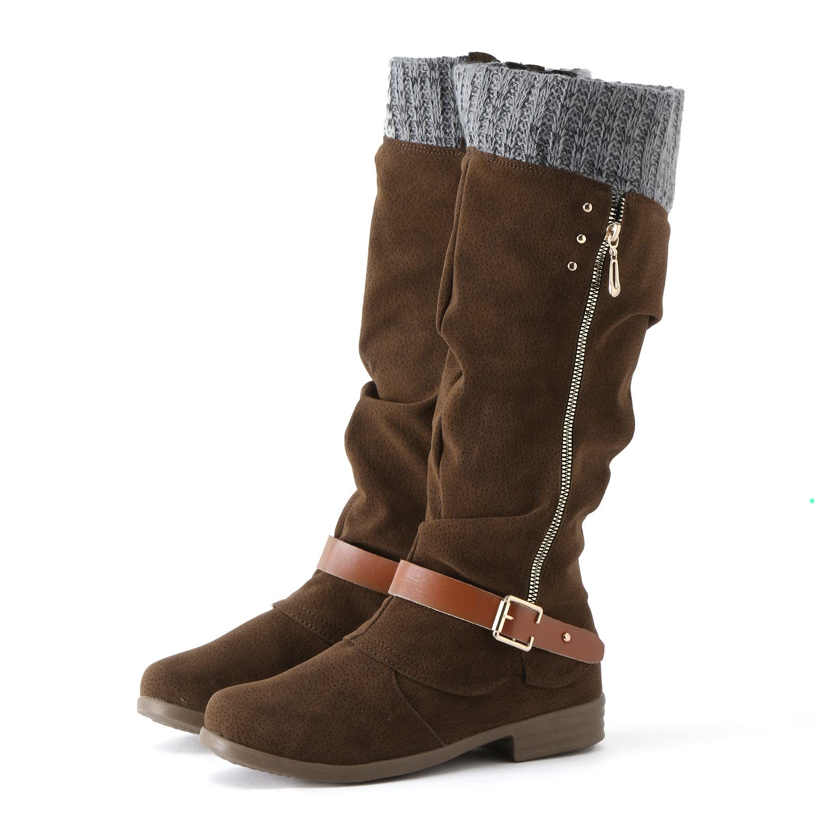 Botas de Invierno Mujer Botas Medias para Mujer Zapatos Casuales de Invierno adornadas con Pelo
