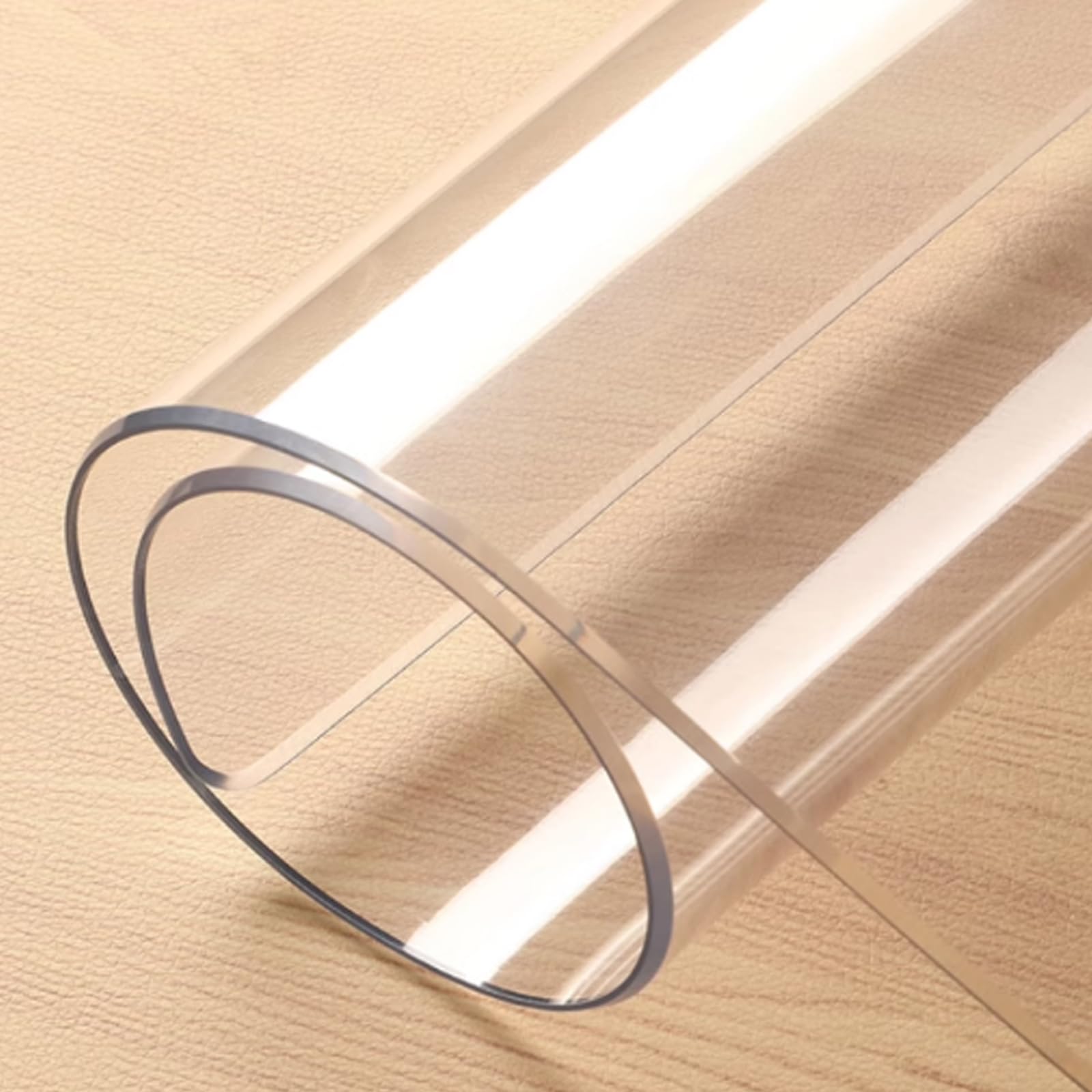 PVC Clear Table Protector 3mm PVC Clear Water proofHeat Resistant Rectangle Table Cover No Shrink Multiple Sizes(150x150cm/59x59in)