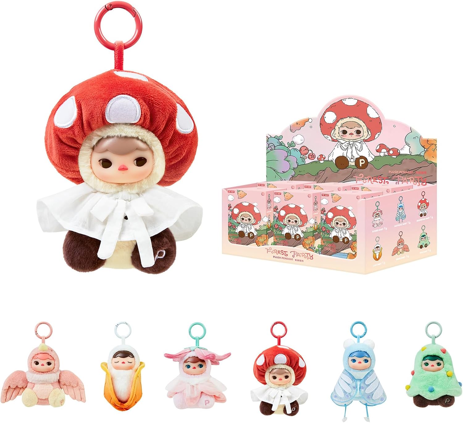 POP MART PUCKY Forest Party Vinyl Plush Pendant Blind Box Figures, Random Design Toys for Modern Home Decor, Collectible Toy Set for Desk Accessories, 6PC