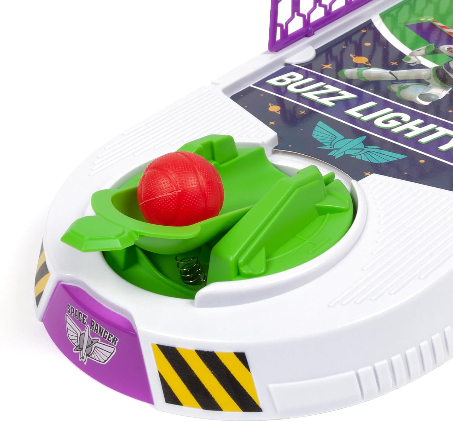 World Tech Toys Buzz Lightyear Tabletop Basketball Game – Moving Hoop & Launcher, LED Lights, Electronic Scoreboard – 1-2 Players, Ages 6+