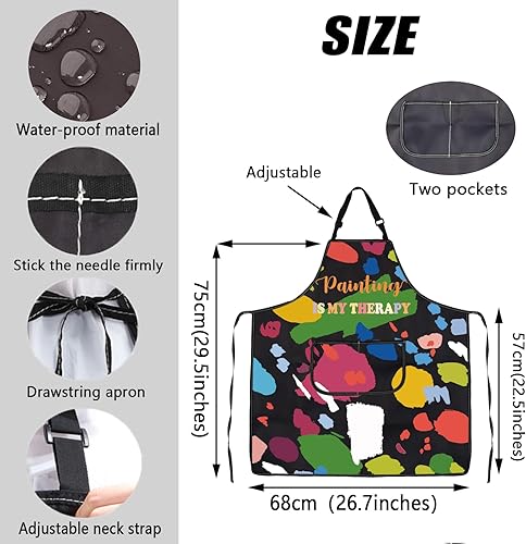 Miniatura 4 de JXGZSO Delantal de pintura para artistas, regalos para pintores, regalos para amantes de la pintura, regalo para estudiantes de arte, regalo para