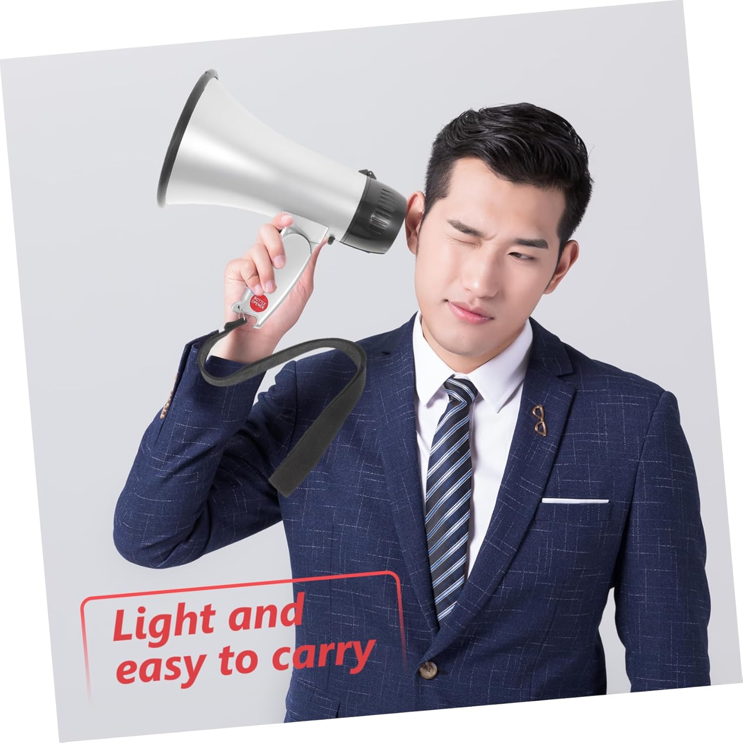 25W Portable Megaphone Bullhorn 240s Recording Plastic for Cheerleading Sports Events Emergency Announcements