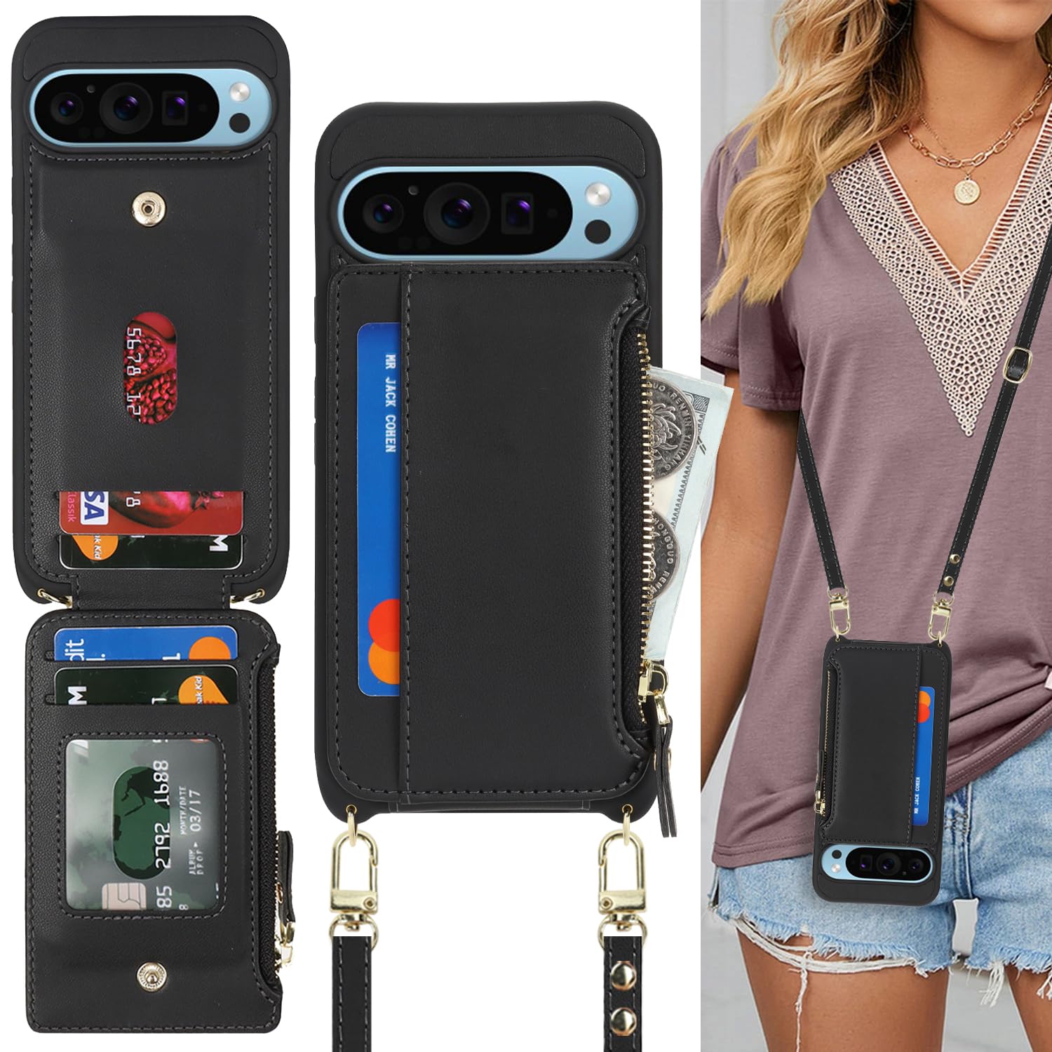 Asuwish Custodia per telefono per Google Pixel 9 Pro XL