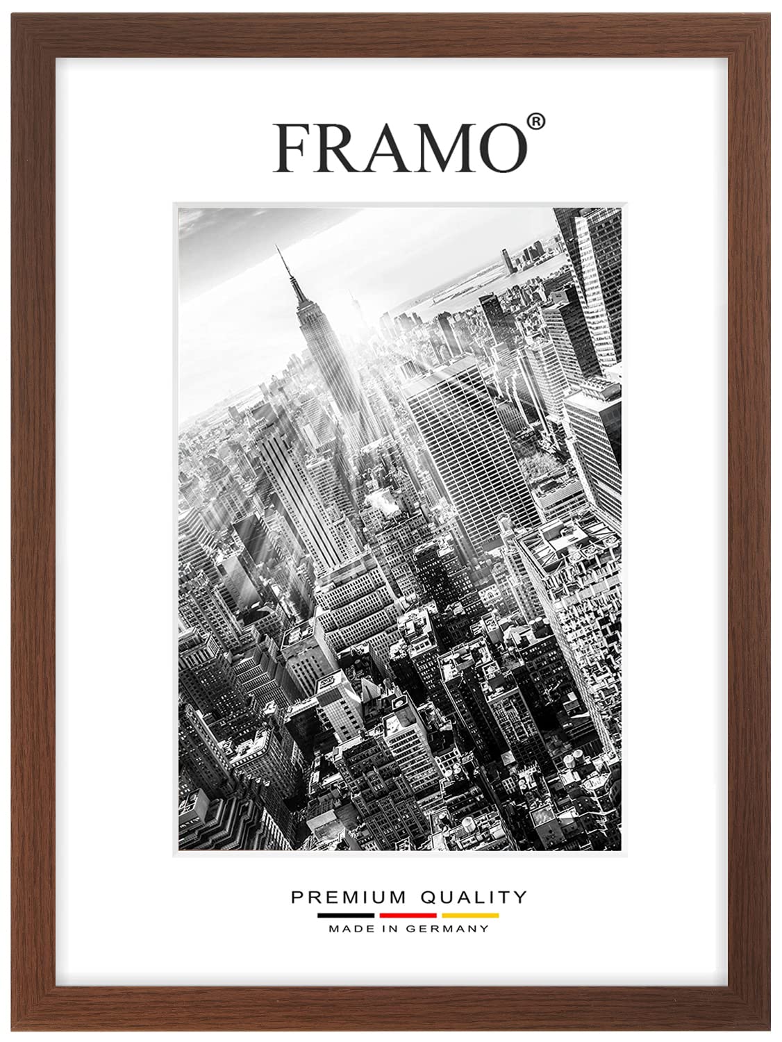 Cornice Per Poster 40,6x61 Cm In Pelle Scamosciata Blu Notte Con Doppio Bordo Dorato Vintage, Vetro Acrilico Infrangibile