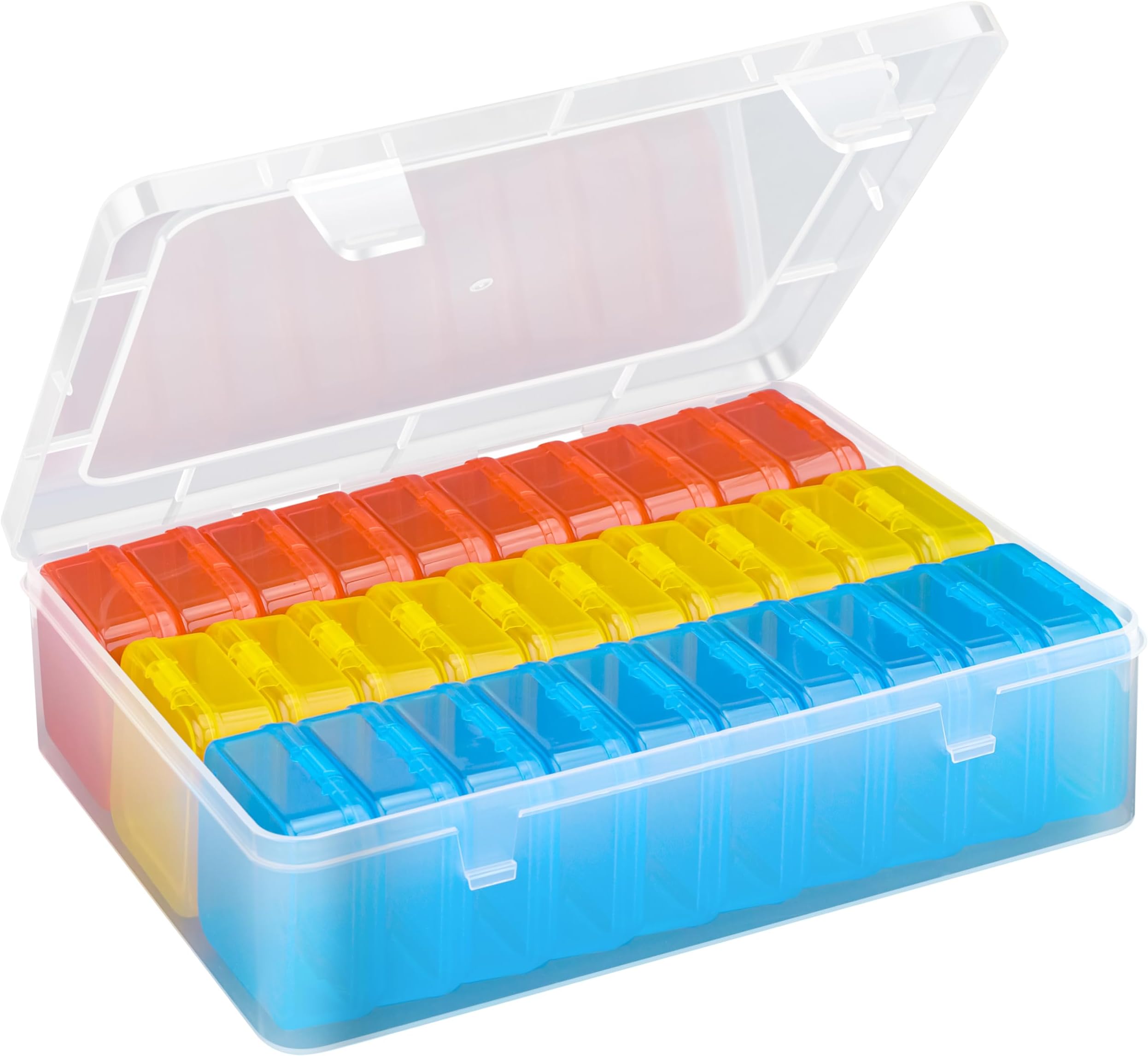 Mathtoxyz Bead Organizer Box(Red,Yellow,Blue), 31Pcs Small Bead Organizers an...
