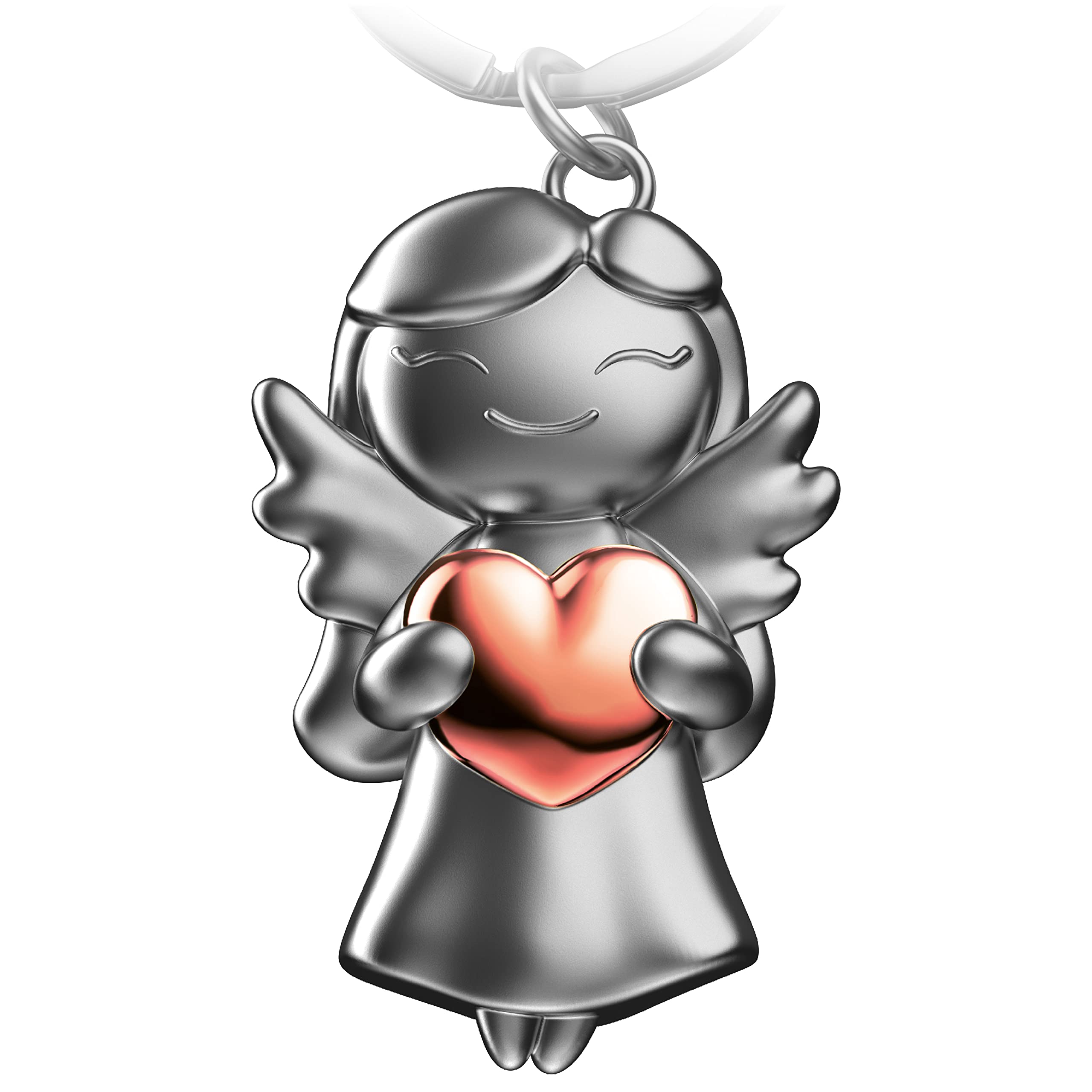 FABACH Guardian Angel Key Ring Star with Heart Lucky Angel Keychain Love Gift for Girlfriend, Pink