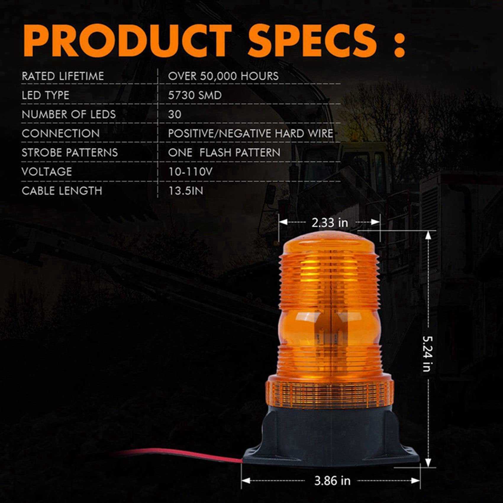 8X Carrello elevatore 30 LED Avvertimento Lampeggiante di emergenza Lampada Stroboscopica Markup