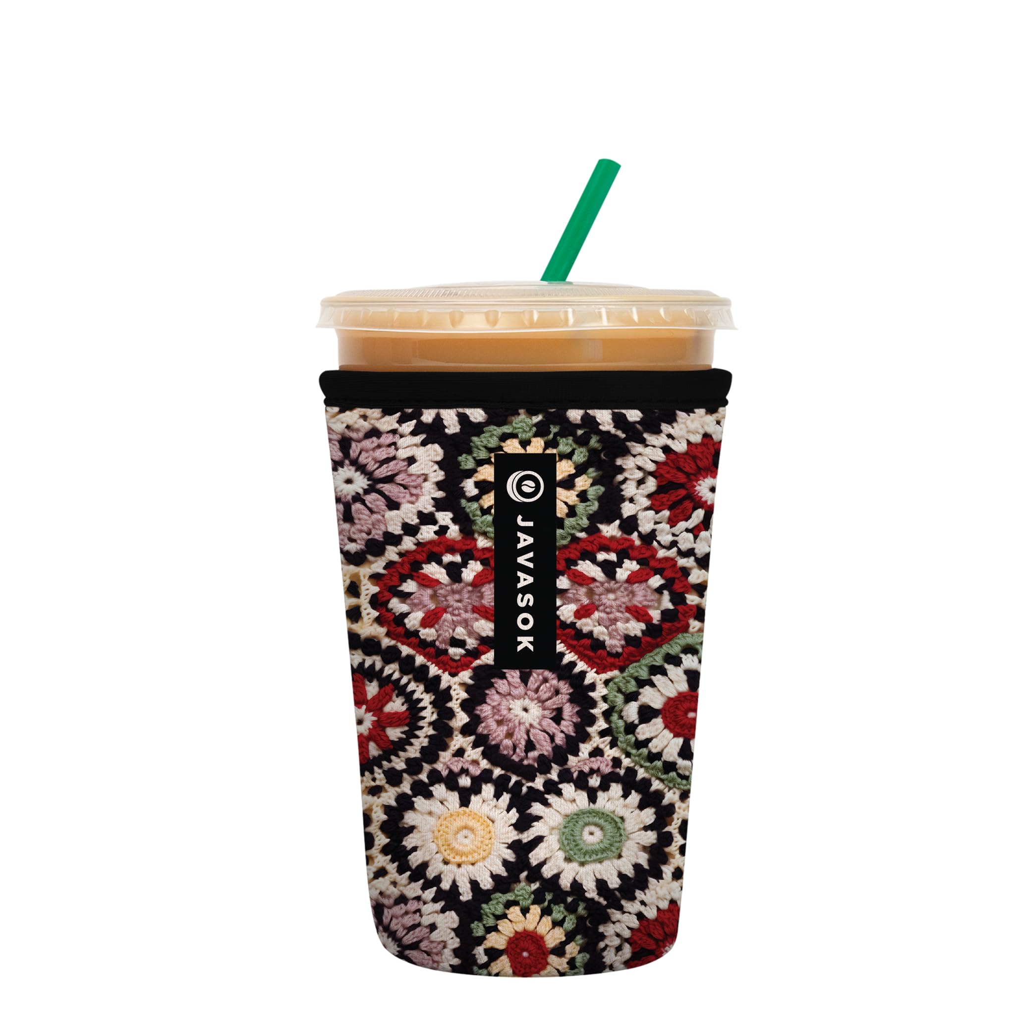 Sok It JavaSok Iced Coffee &amp; Cold Soda Insulated Neoprene Cup Sleeve (Close Knit, Medium: 22-28oz)