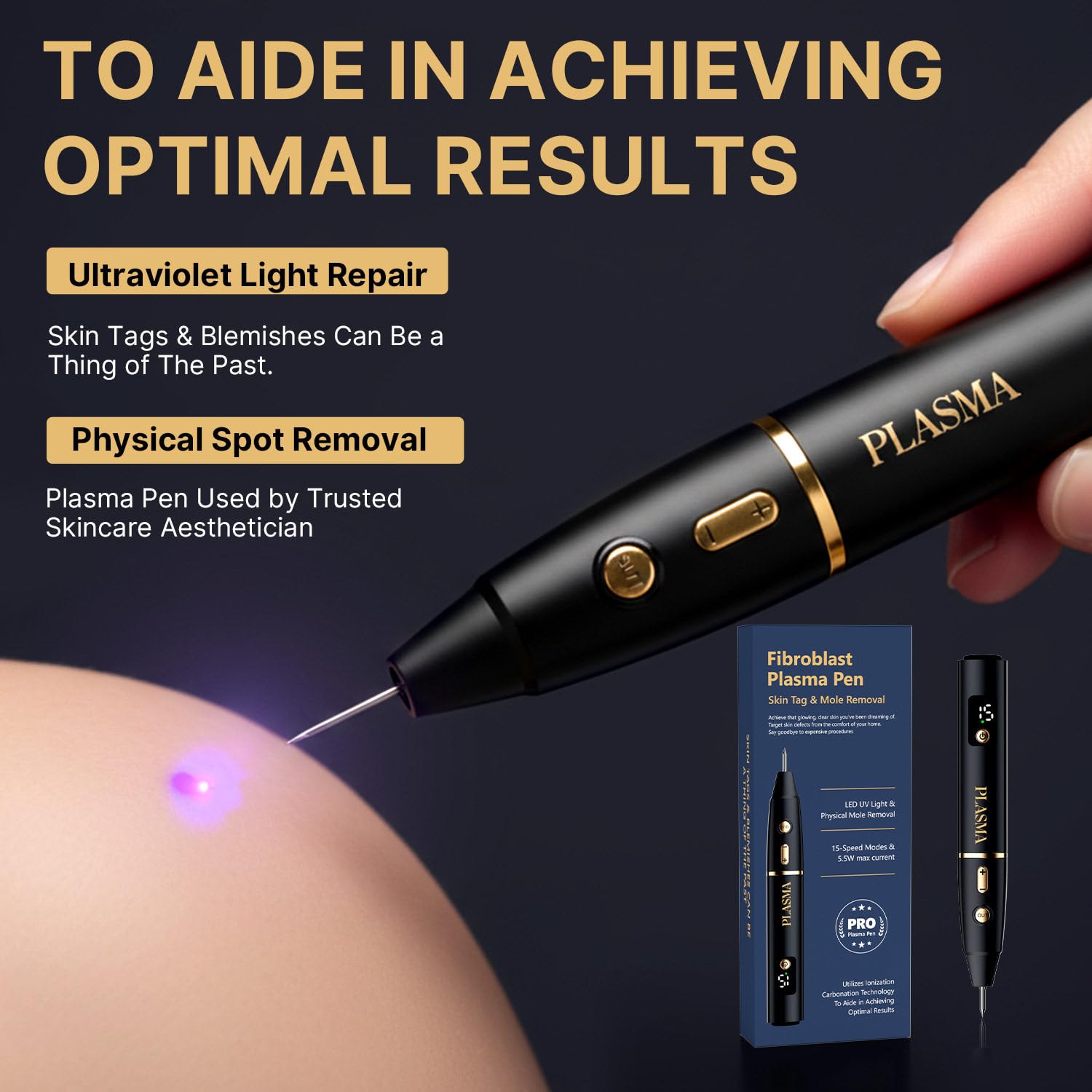 Penna Laser Al Plasma a 15 Livelli per La Rimozione Di Nei, Macchie, Lentiggini, Verruche E Fibromi Penduli Sul Viso,Sicura E Indolore, Non Danneggia La Pelle E Risolve Molteplici Problemi Cutanei