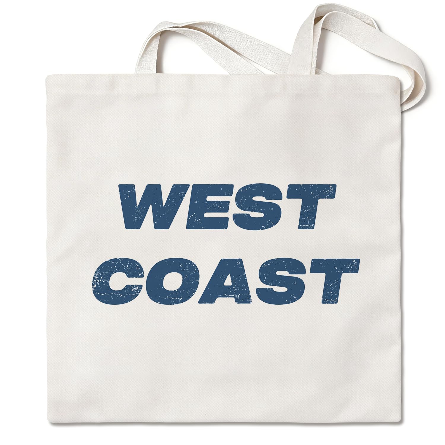 West Coast Canvas Tote Bag Summer Coastal Gift for Women Large Reusable Shoulder Bag for Beach Shopping Work