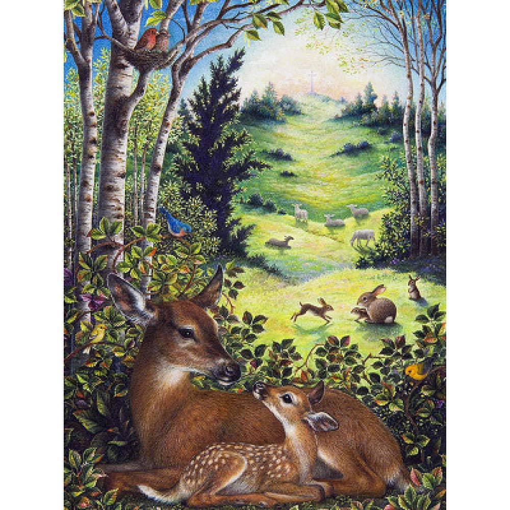 Broderie diamant 50x60 cm kit complet peinture strass cerf sika