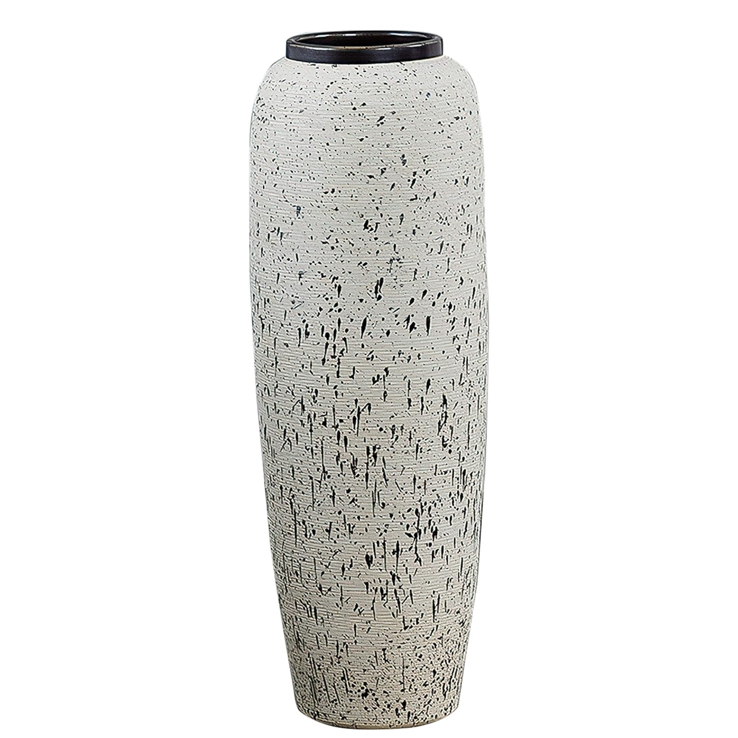 asdchZen Tall Floor Vase, 35.4 Inches/90Cm Large Floor Ceramic Vase, Rustic Farmhouse Flower Vase For Home, Kitchen, Office, Living Room, Entryway, Decorative Branches And Dried Flower,16x90cm