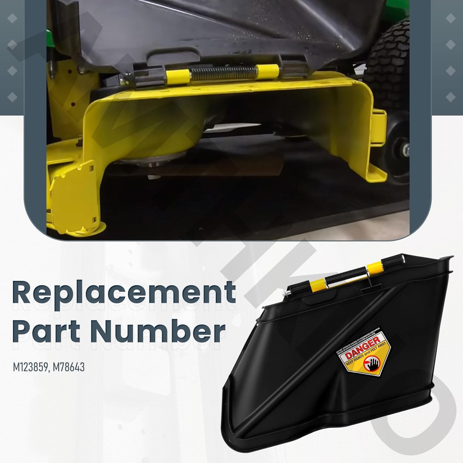 M123859 48" 54" Mower Deck Side Discharge Chute kit Compatible with John D-eere M112899 M118602 M83410 M84309, Discharge Deflector Side Chute