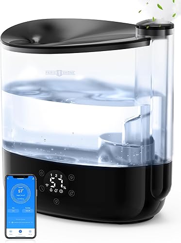 PARIS RHÔNE Humidificadores inteligentes de 6 L para dormitorio, humidificadores de niebla fría con aplicación, WiFi, Bluetooth, difusor y luz