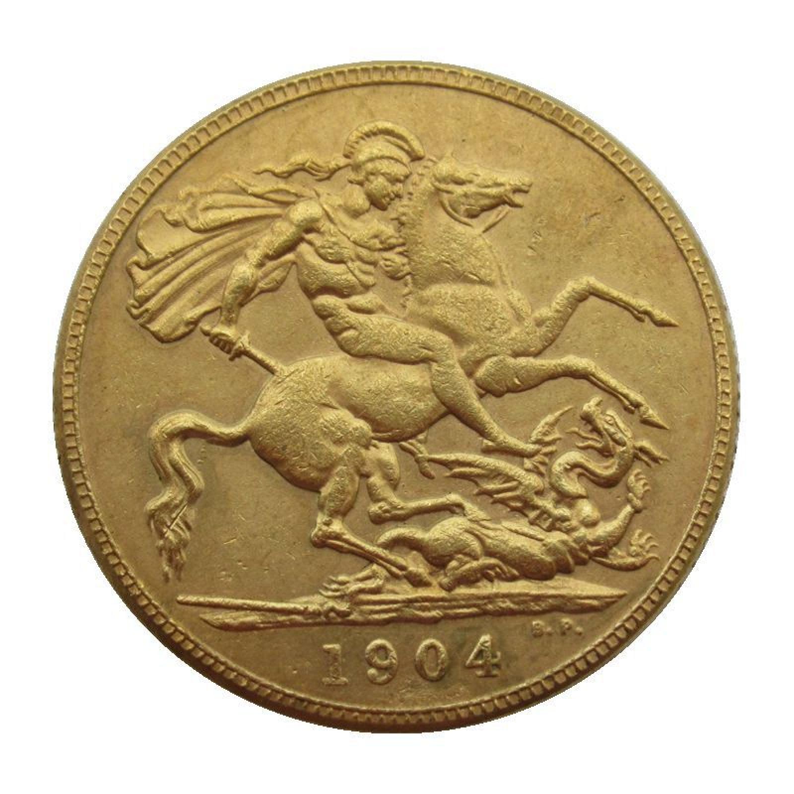 Wlzqelvcf 1904 British 1 Sovereign Gold Pound 1902-1910 9 Replica Commemorative Coins,