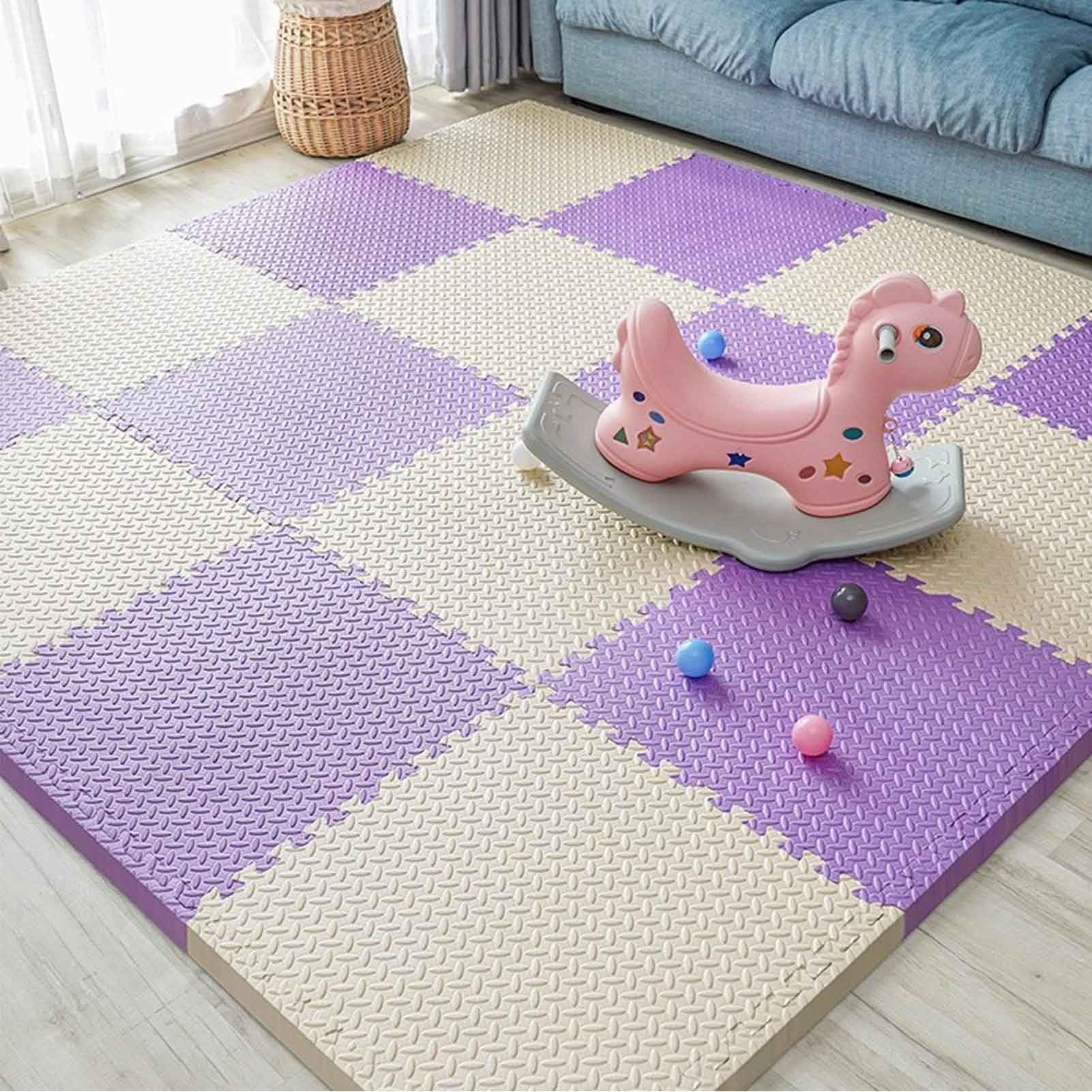 Maty podłogowe z pianki blokującej, 24 szt., mata puzzle, 30 x 30 cm grubości 1 cm EVA, wodoodporna miękka podkładka do przedszkola i pokoju zabaw