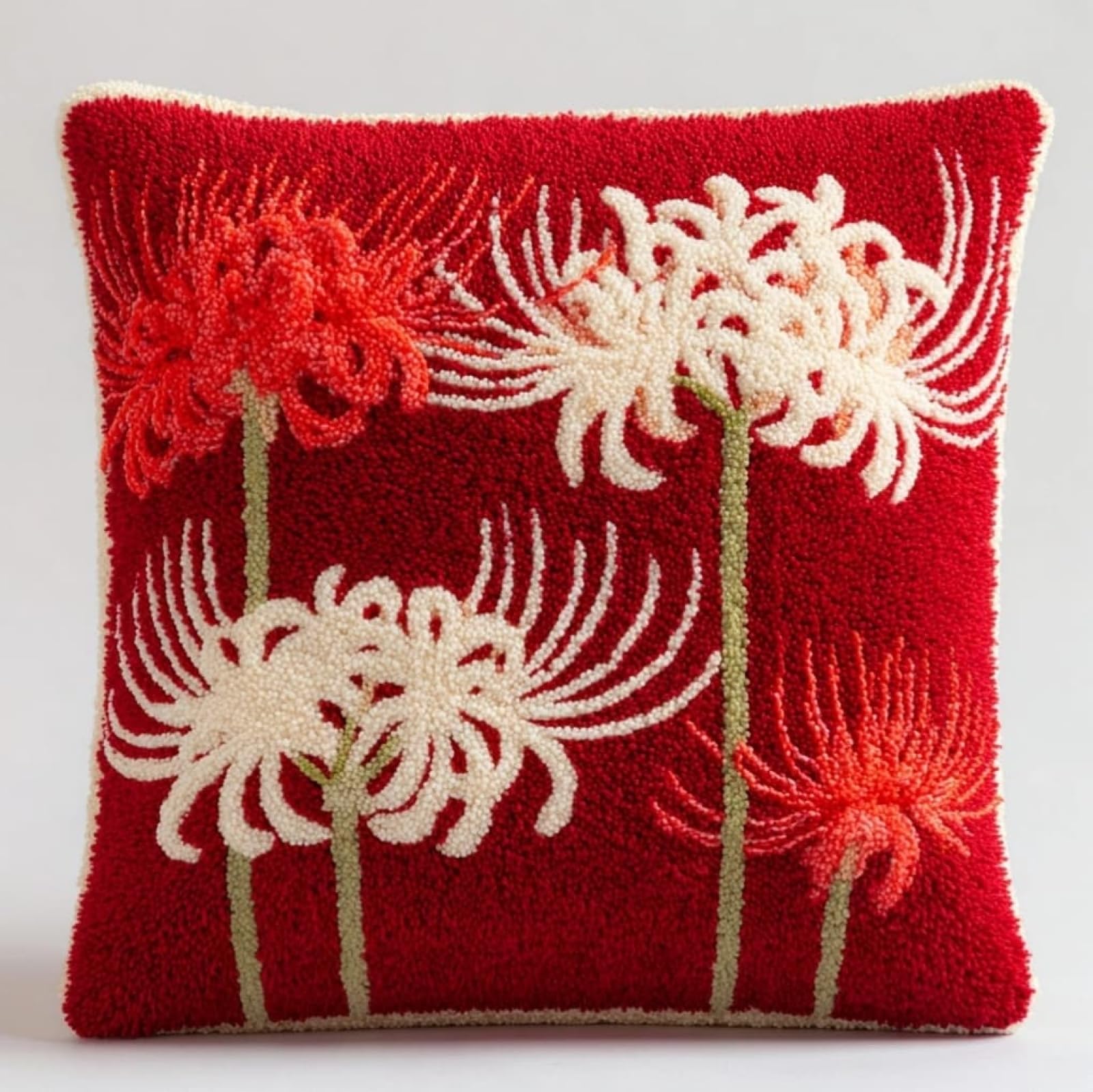 WallustrioaW Latch Hook Cushion Cover Kit,Beautiful Lycoris Radiata