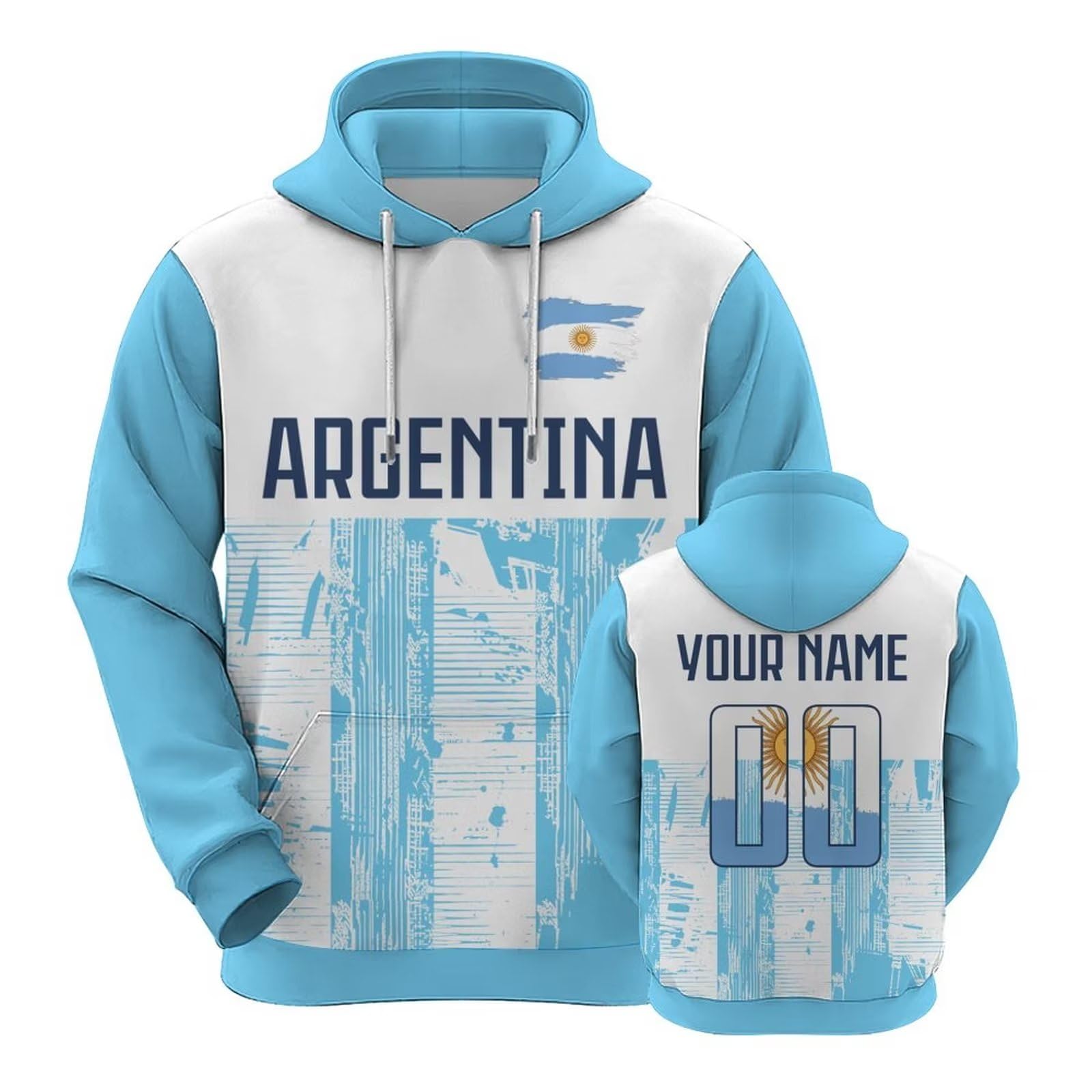 Rgubvui Custom National Soccer Hooded Hoodies Sweatshirts Shirts Personalize Name Number Fans Gifts for Men Women Youth
