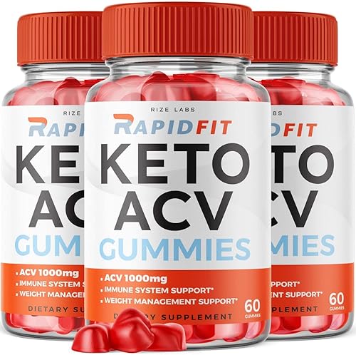 Paquete de 3 gomitas RapidFit Keto – Gomitas Keto ACV de ajuste rápido para pérdida de peso avanzada RapidFit Keto Gummies con suplemento de vinagre