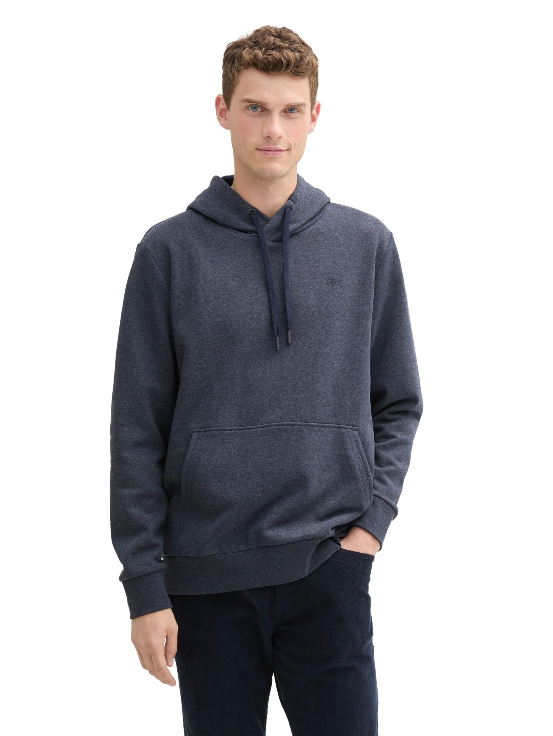Tom Tailor Herren 1044024 Hoodie Sweatshirt mit Logo-Strickerei (1er Pack)