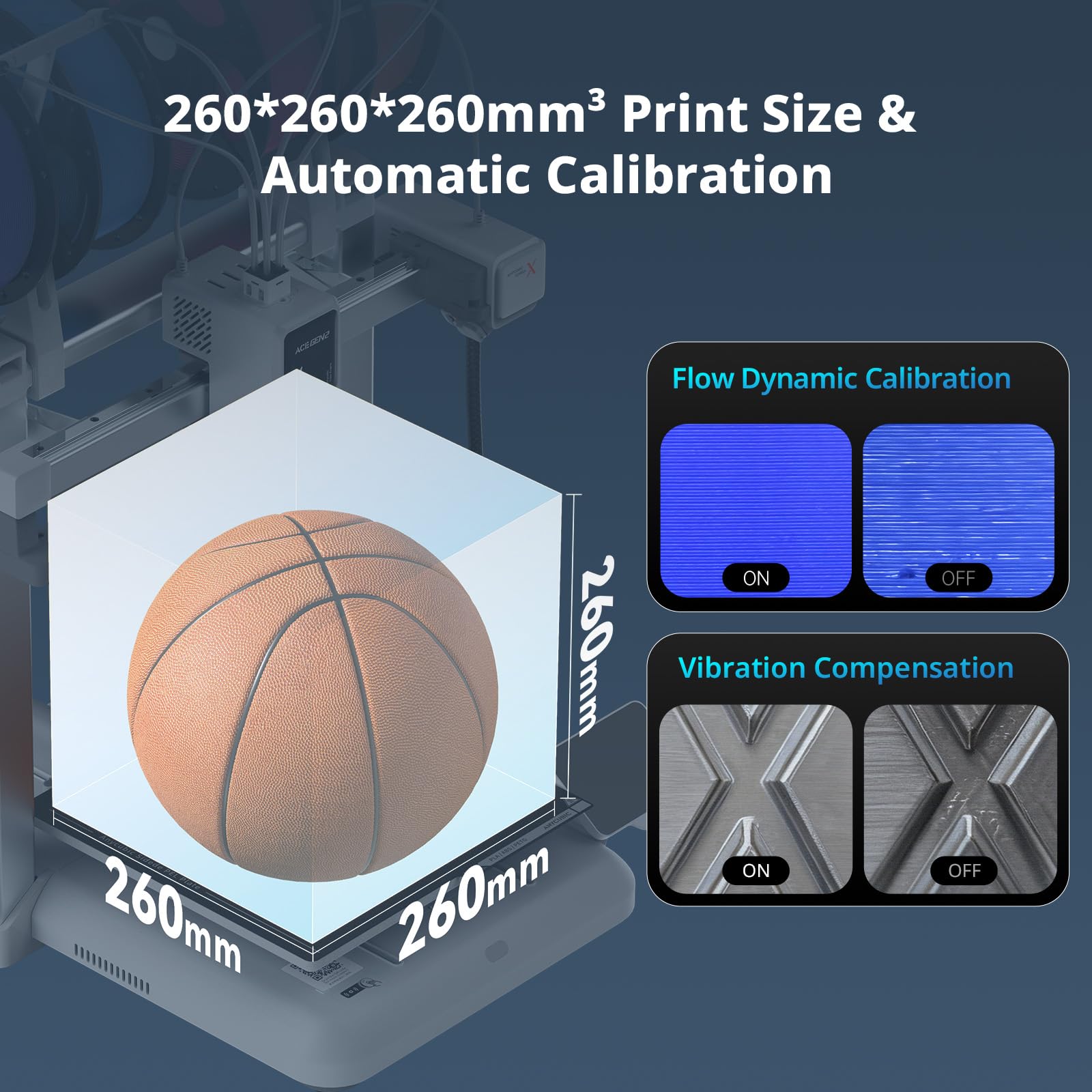 Drukarka 3D Anycubic Kobra X wielokolorowa, ulepszone automatyczne poziomowanie zapewniające idealną pierwszą warstwę, szybki druk z prędkością 600 mm/s, maksymalnie 19 kolorów, 260 x 260 x 260 mm