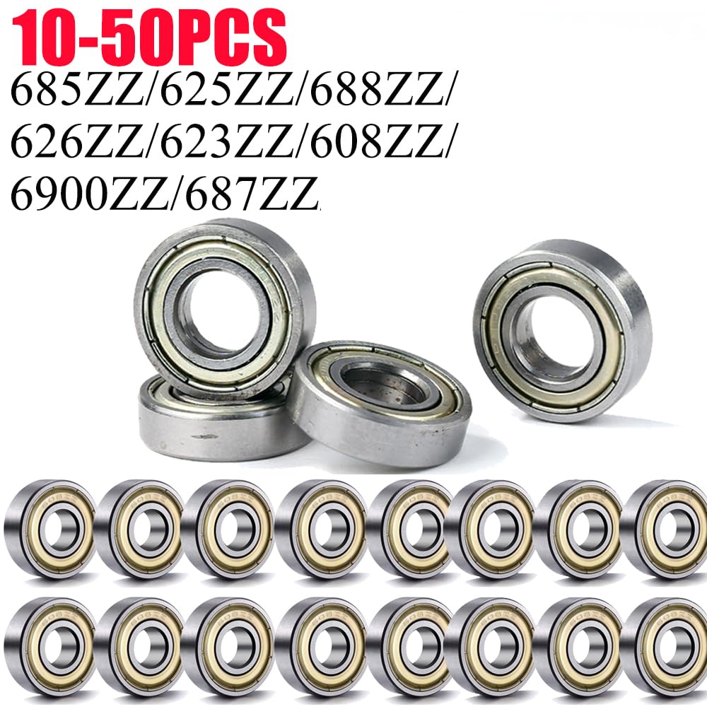 Rodamiento rígido de bolas de acero cromado 50 piezas 685ZZ 625ZZ 688ZZ 626ZZ 623ZZ 608ZZ 6900ZZ 687ZZ Rodamientos de bolas de ranura profunda Rodamientos en miniatura(685ZZ)