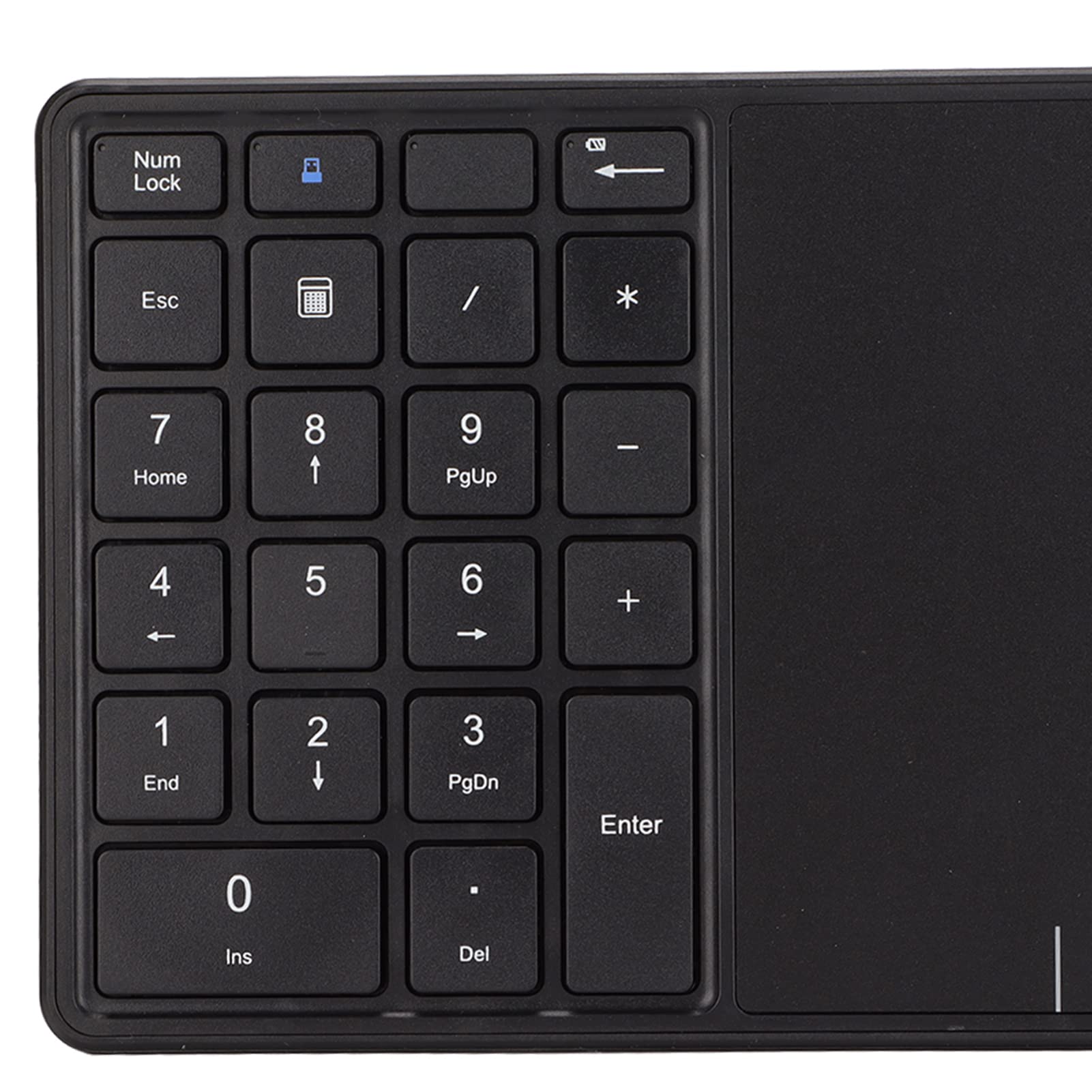 Teclado Numérico con Panel Táctil, 2.4G Inalámbrico BT Teclado Numérico de Modo Dual, 22 Teclas Portátil Mini Contabilidad Financiera Teclado Numérico Recargable, para Computadora (Negro)