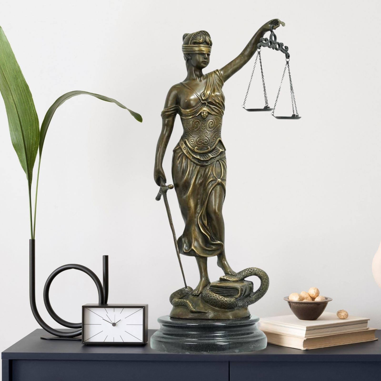 LA JUSTICE PENDULE BRONZE STATUE SCULPTURE - Maison