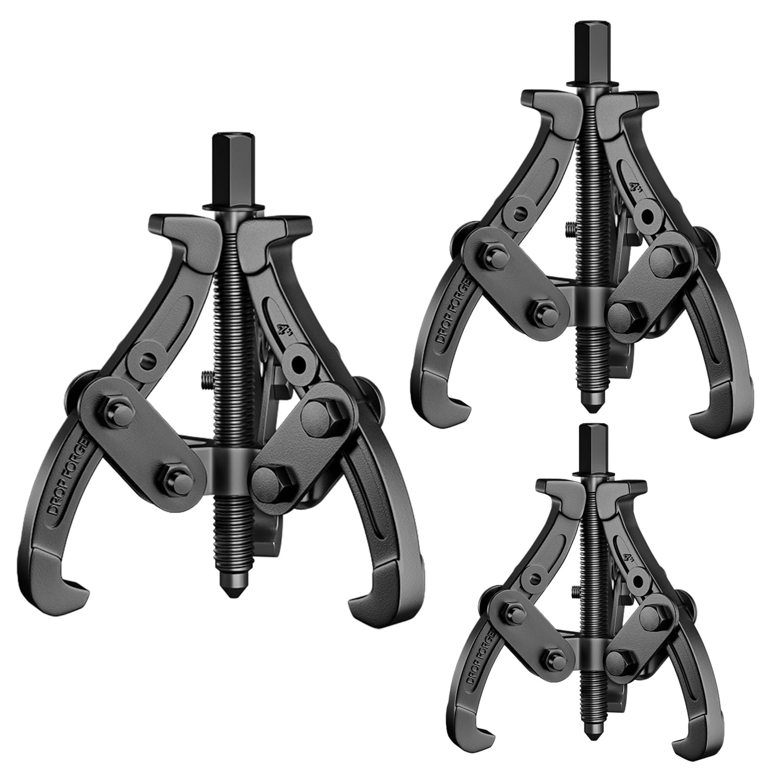 3 x ściągacz do łożysk z 3 ramionami [75 + 100 + 150 mm / 3" + 4" + 6"] dwa/trzy ściągacze łożysk, ściągacz szczękowy zewnętrzny/wewnętrzny, narzędzie samochodowe do łożysk kulkowych, kół zębatych