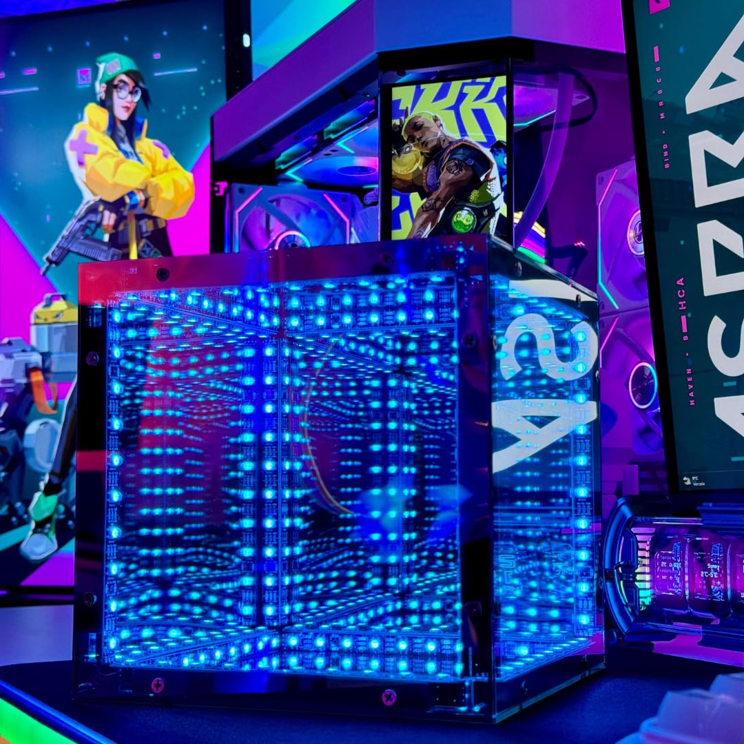 LED Würfel | Infinity RGB Cube - 20 x 20 x 20cm | LED-Lampe | Gaming DEKO | Gaming - Beleuchtung | Beleuchtung mit Musikerkennung