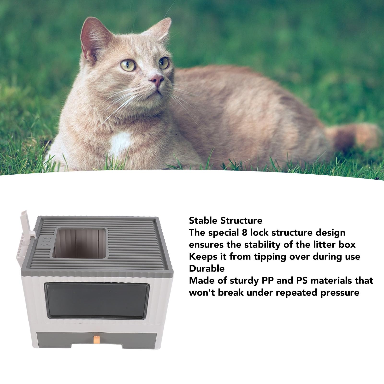 Amazon.co.jp: Pomya 密閉型猫トイレ、大型折りたたみデザイン猫トイレ