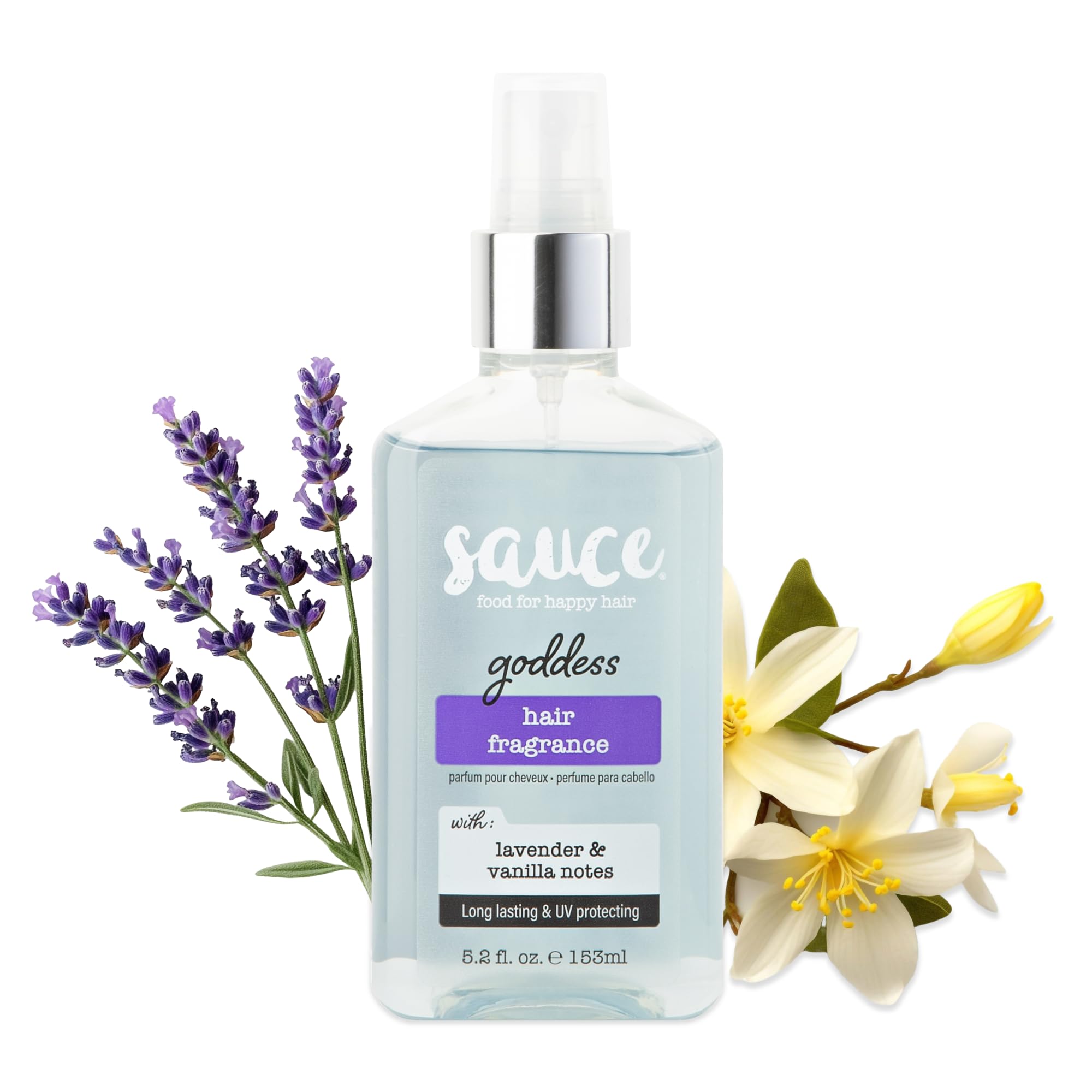 SAUCE BEAUTY Goddess Hair Fragrance, 5.2 Oz, Long-Lasting with White Lavender and Tahitian Vanilla Notes, UV Protection, Lightweight, Suitable for
