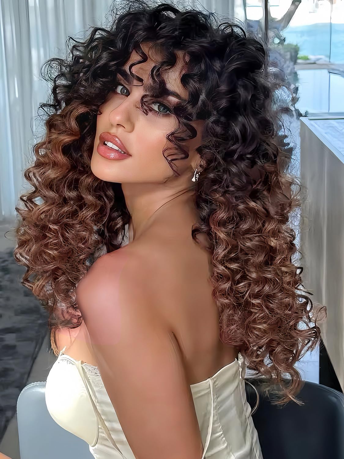 Gowit Gogo Curl Crochet Hair 12 Inch 6 Packs Short Curly Crochet Hair for Black Women Black to Brown Deep Ocean Wave Crochet Hair Synthetic Crochet