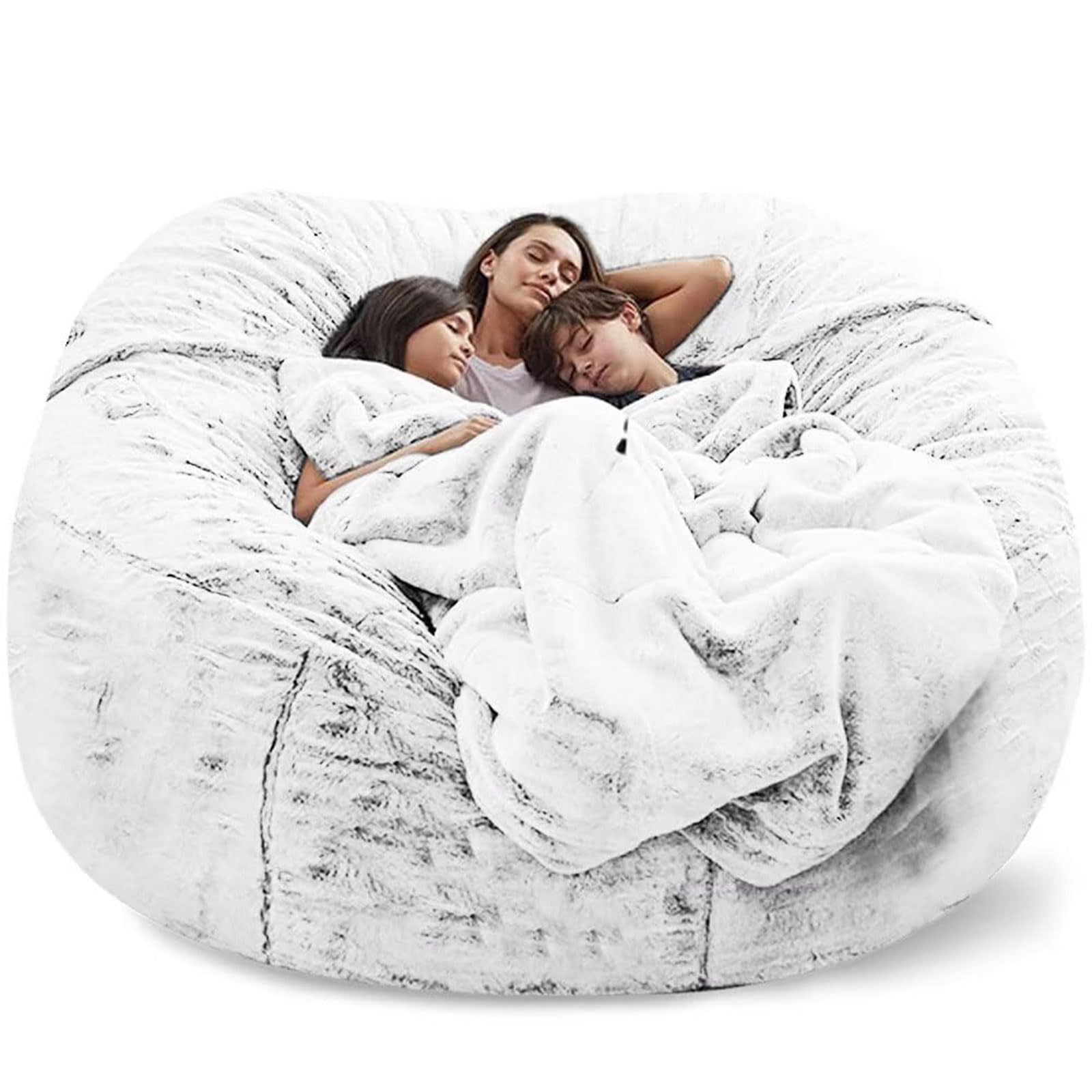 Sedie A Sacco for Adulti (Senza Riempitivo) 5/6/7ft Pouf in Pelliccia Soffice Copridivano Poltrona a Sacco Divano Pouf Relax Lounge Futon Puff