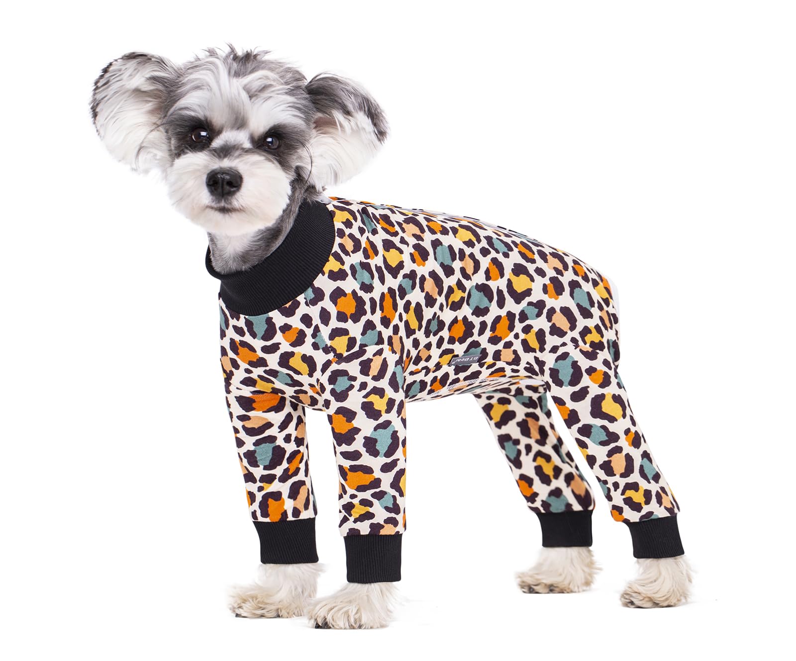 BT Bear Dog Recovery Suit,Elastic Puppy Small Dogs After Surgery Onesie Protect Joints Anti Licking for Female Male Dogs,Pets Pajamas PJS Bodysuit for Cats Small Medium Dogs,Leopard XL