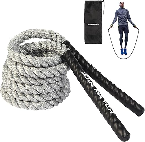 Cuerda de saltar de peso para fitness, cuerdas de saltar pesadas para adultos de 1.5 libras, equipo de entrenamiento de gimnasio en casa, cuerda