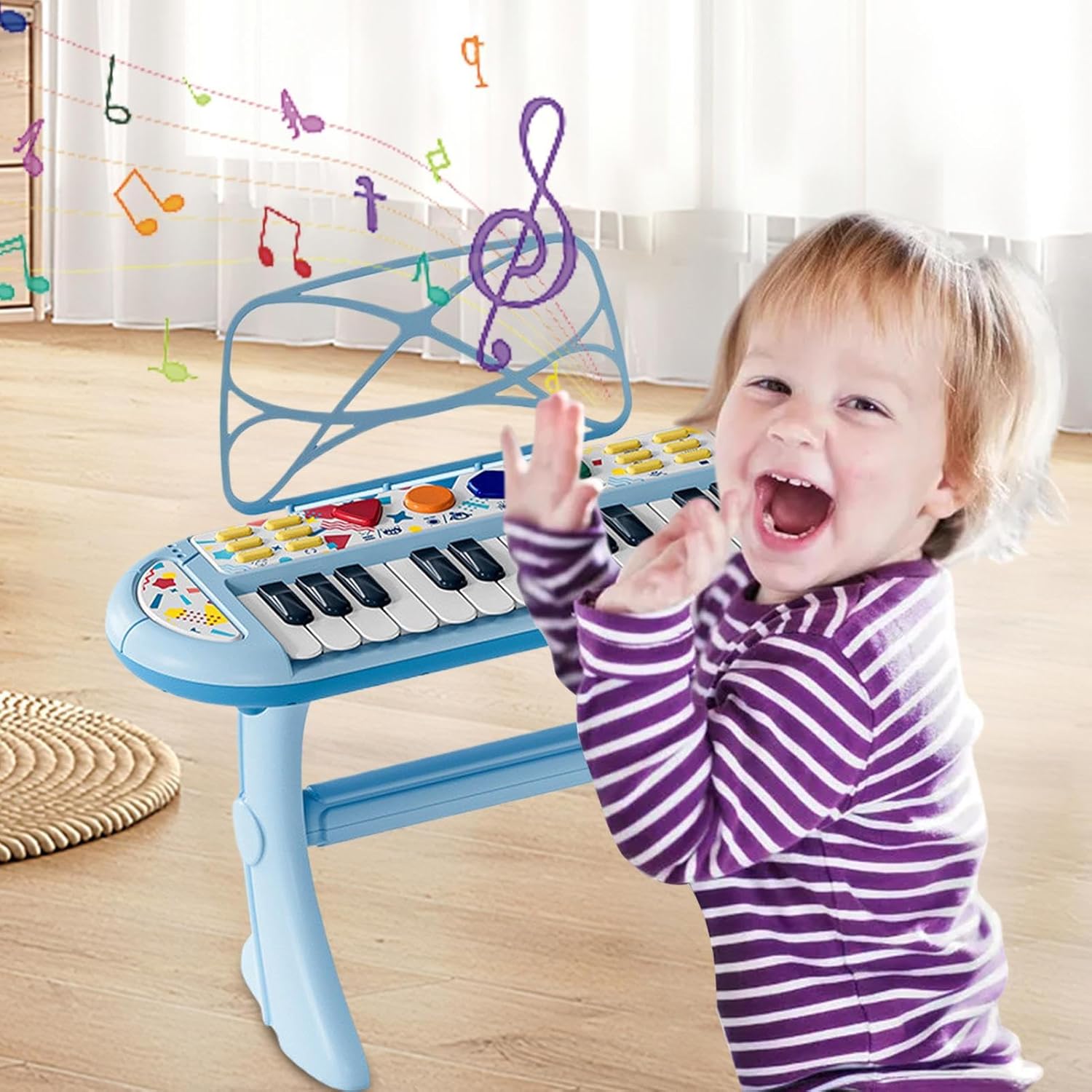 Musical Keyboard for Kids - Support Microphone Record Playback - Electric Piano Keyboard Music Toy,for Boys Girls Pupils Students Living Room Bedroom Stage Kindergarten