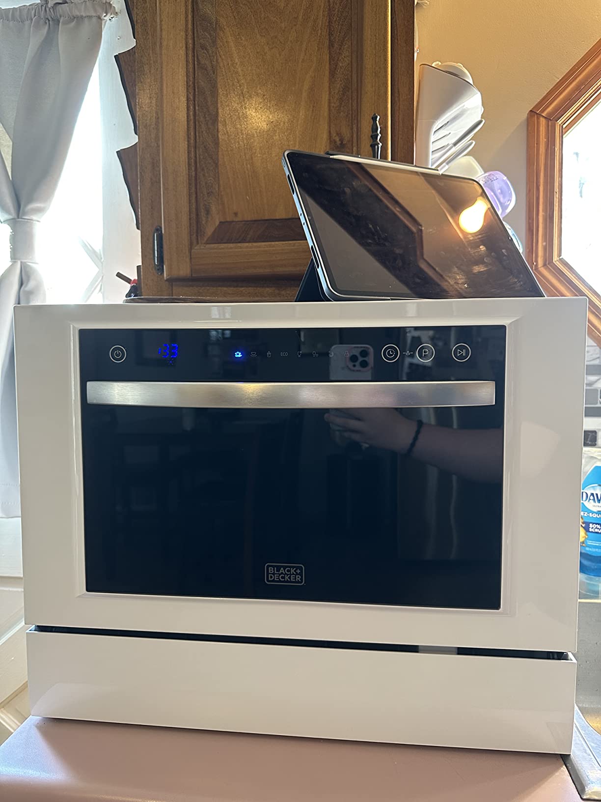 28/mo Finance BLACK+DECKER BCD6W Compact Countertop Dishwasher, 6