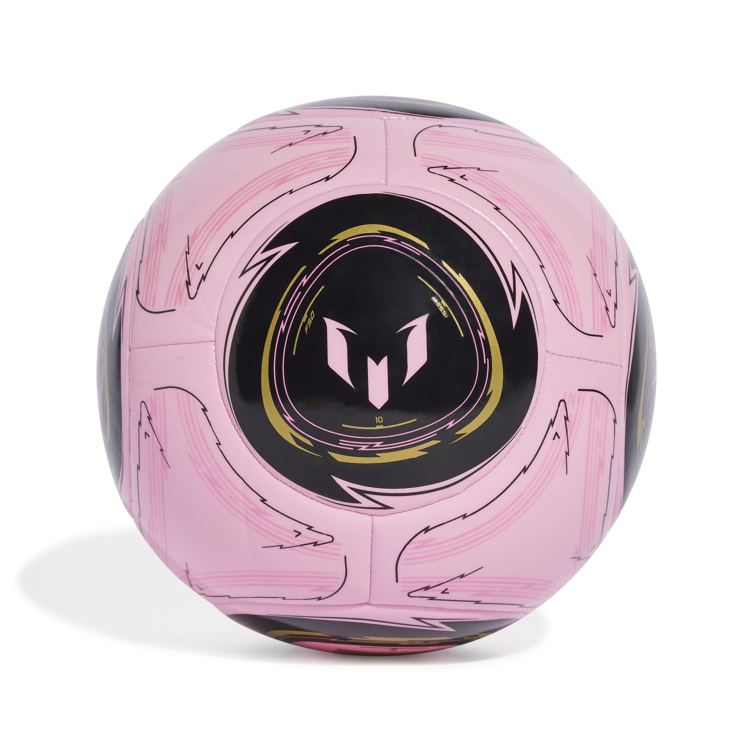 Adidas Unisex-Adult Messi Club Soccer Ball, Light Pink/Black/Dark Football Gold, 5