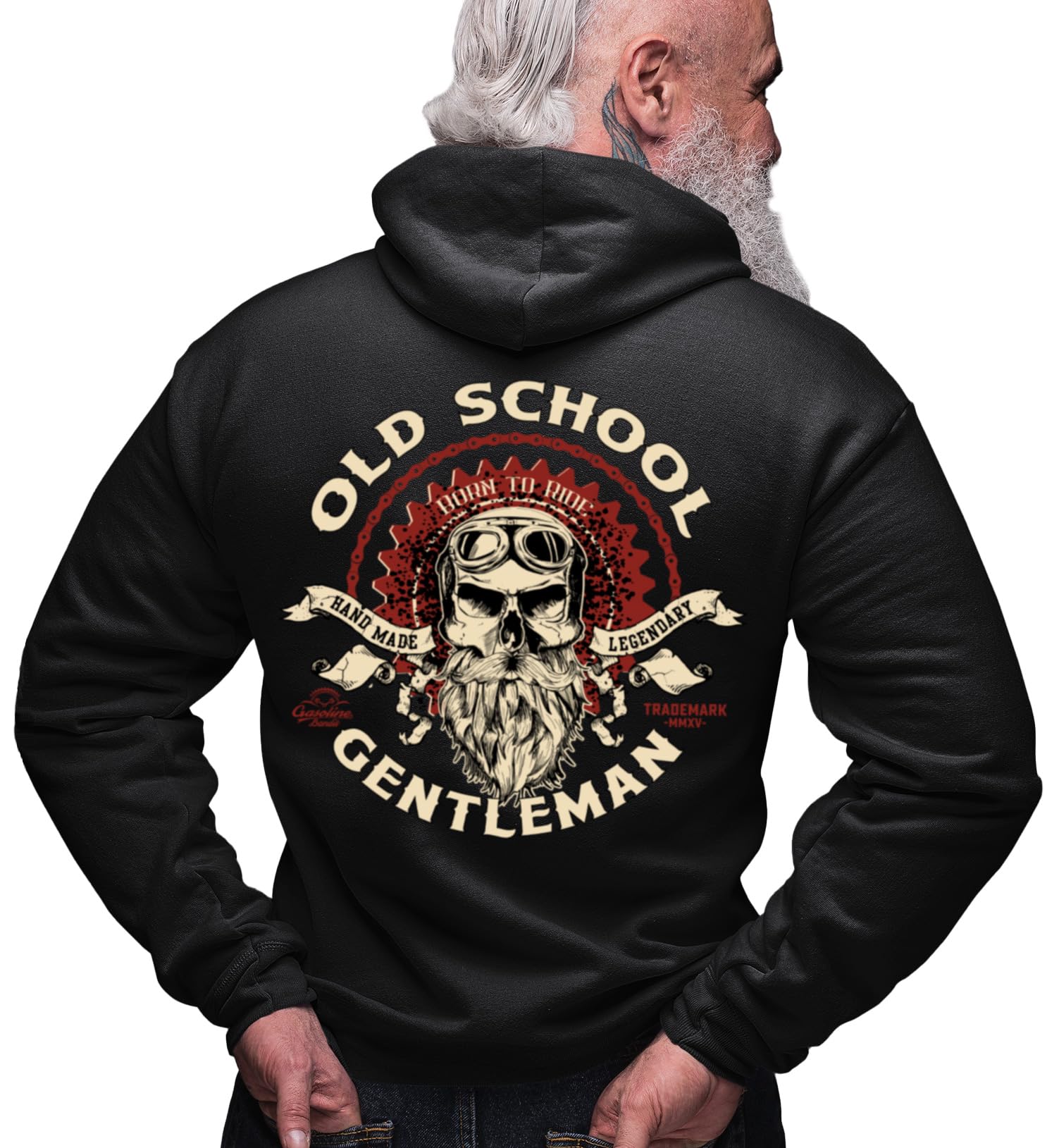 Gasoline Bandit Biker Racer Kapuzen-Jacke Zip-Hoodie: Old School Gentleman
