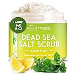 O Naturals Exfoliating Lemon Oil Dead Sea Salt Deep-Cleansing Face & Body Scrub. Anti-Cellulite Tones Helps Oily Skin, Acne, Ingrown Hairs & Dead Skin Remover. Essential Oils, Sweet Almond 18oz