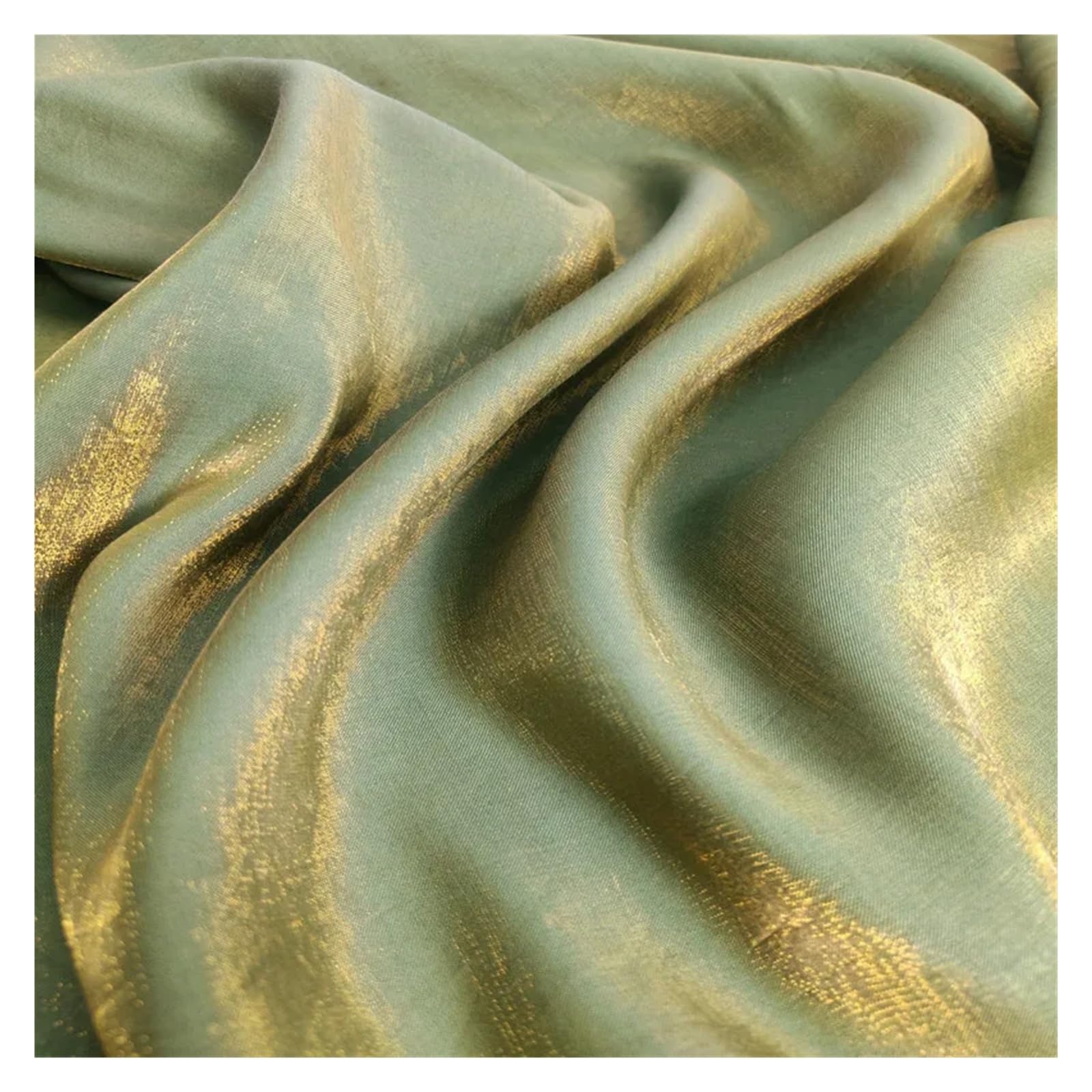 Satin Fabric 50x150cm Gradient Color Mercerized Satin Fabric Shiny Crystal Glass Silky Glitter Iridescent DIY Sewing Shirt(Color9)